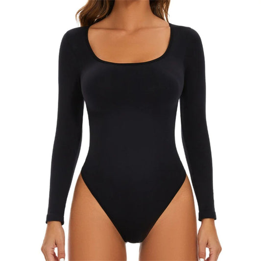 Long Sleeve Shapewear Thong Bodysuit